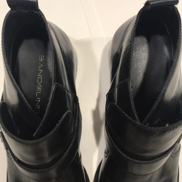 BANDOLINO leather bootie silver buckle square toe - Picture 4 of 7